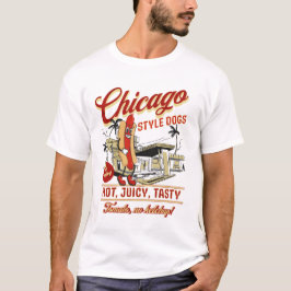 Camiseta Hot Dogs do Estilo Retro Chicago