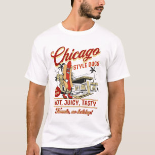 Camiseta Hot Dogs do Estilo Retro Chicago