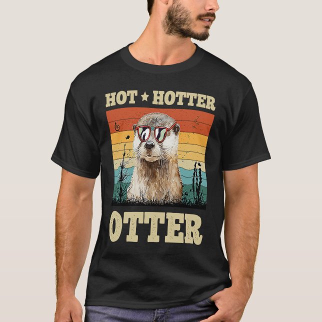 Camiseta Hot Hotter Otter   Humor Fun Men Kids Boys Otters (Frente)