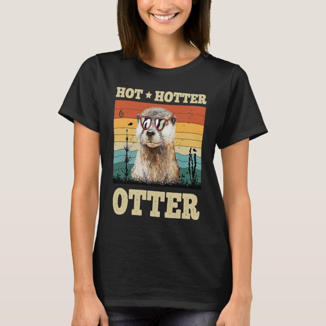 Camiseta Hot Hotter Otter   Humor Fun Men Kids Boys Otters (Frente)