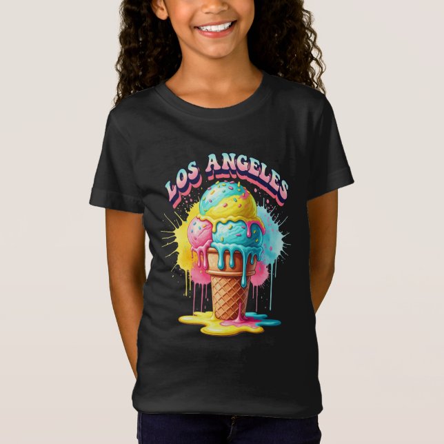 Camiseta Hot Los Angeles, Melted Sorvete, por Natasha Us (Frente)