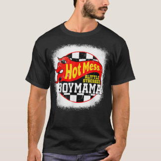 Camiseta Hot Mess Little Stressed Boy Mama Racing Cars 