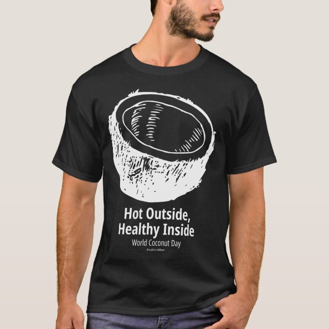 Camiseta Hot Outside Healthy Dentro Dark (Frente)