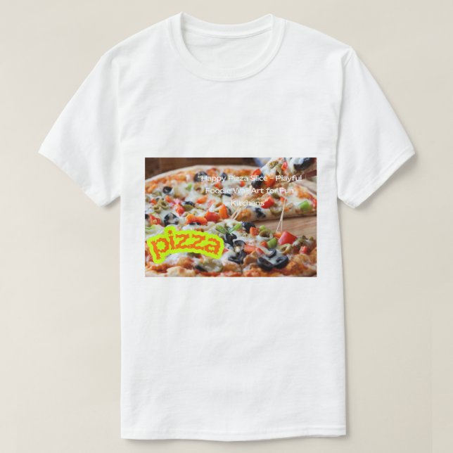 Camiseta Hot Pizza Photo - Real Steaming Food Image (Frente do Design)