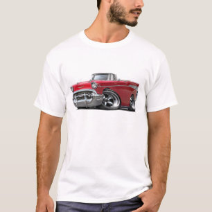 Camiseta Hot rod 1957 convertível vermelho de Chevy Belair