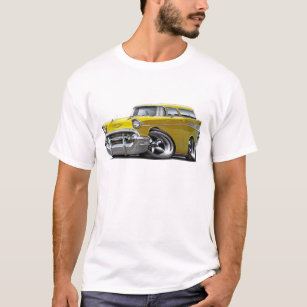 Camiseta Hot rod 1957 do amarelo do nómada de Chevy