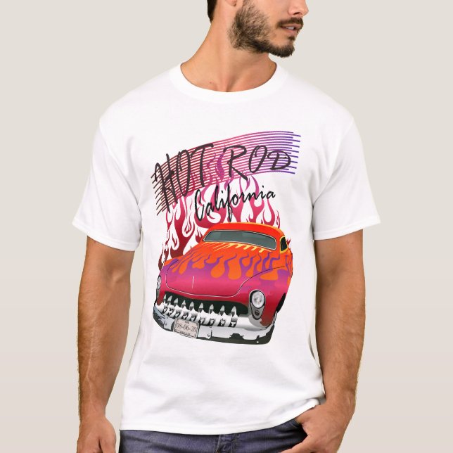 Camiseta hot rod california by hipster skulls (Frente)