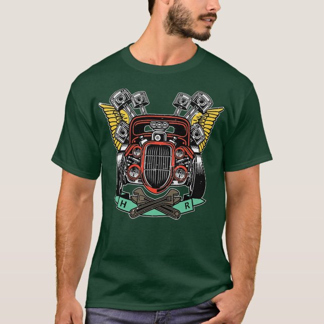 Camiseta Hot Rod Clássico Retro (Frente)