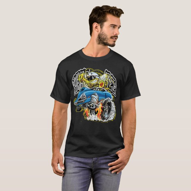Camiseta Hot rod da abelha do monstro (Frente Completa)