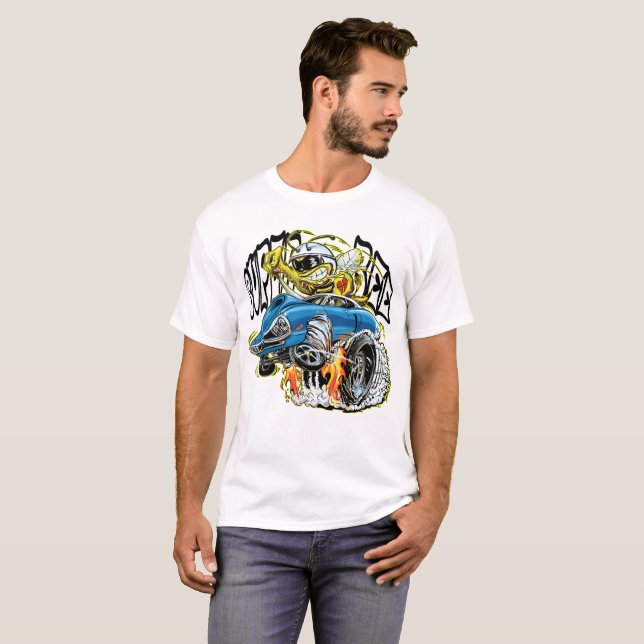 Camiseta Hot rod da abelha do monstro (Frente Completa)