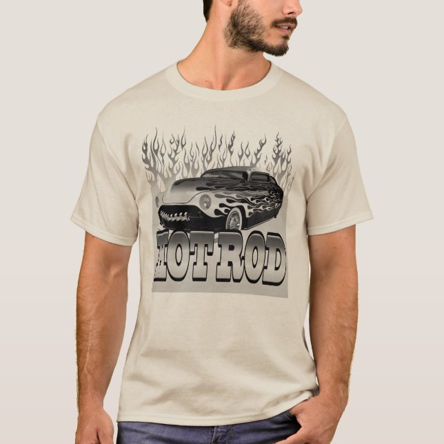 Camiseta hot rod flamme vintage cars feu  (Frente)