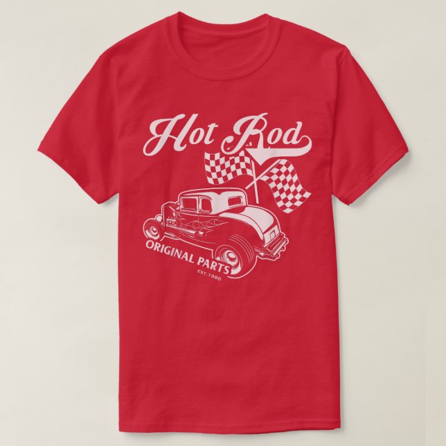 Camiseta Hot Rod Original Parts Classic Old American Engine (Frente do Design)