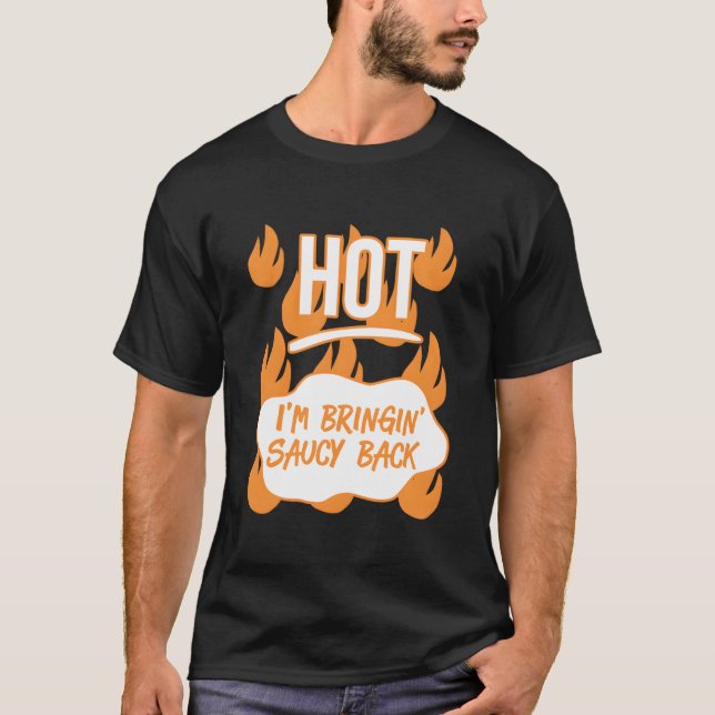 Camiseta Hot Sauces Halloween S I'M Bringing Saucy Back (Frente)