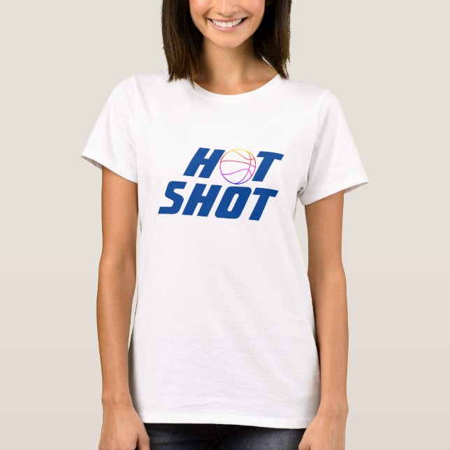 Camiseta Hot Shot | Cota de basquete com T-Shirt Azul (Frente)