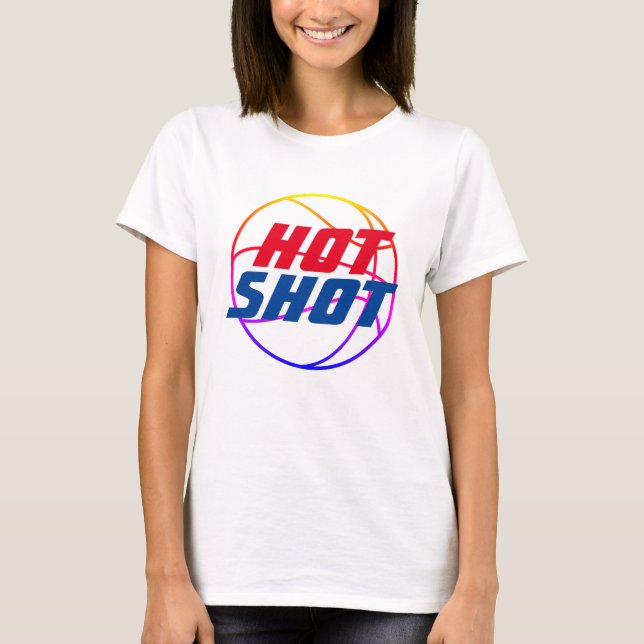 Camiseta Hot Shot | Cota de basquete com T-Shirt Azul (Frente)