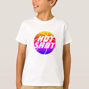 Camiseta Hot Shot Cotação de basquete com T-Shir de Texto
