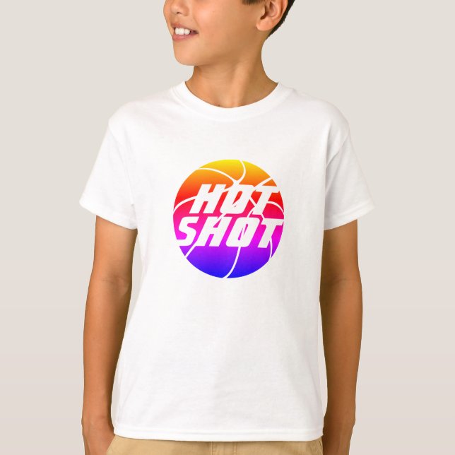 Camiseta Hot Shot | Cotação de basquete com T-Shir de Texto (Frente)
