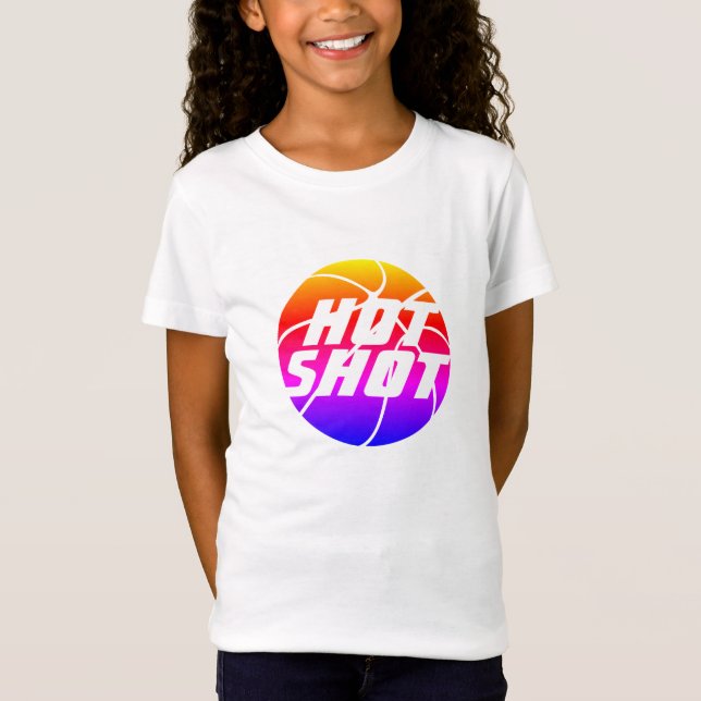 Camiseta Hot Shot | Cotação de basquetebol com texto branco (Frente)