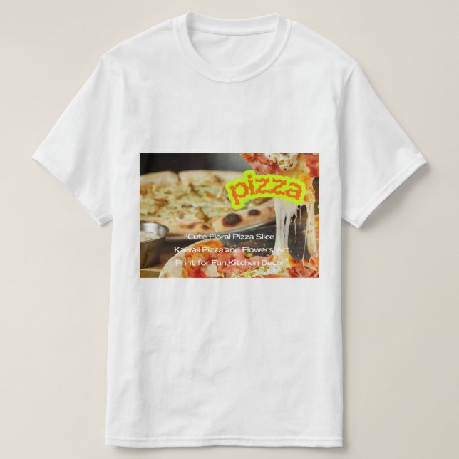Camiseta Hot Steaming Pizza on Plate - Fresh Delicious Food (Frente do Design)