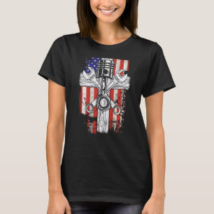 Camiseta Hot Trend Mechanic USA Flag Wrench