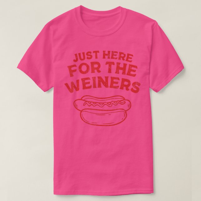 Camiseta Hotdog Aqui Para O Wiener 4 De Julho (Frente do Design)