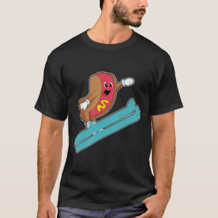 Camiseta Hotdog como saltador de Esqui com Ski.PNG