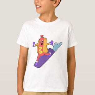 Camiseta Hotdog como Snowboarder com Sonowboard