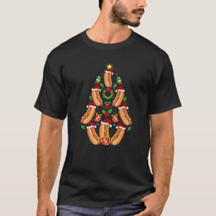 Camiseta Hotdog Fast Comida Xmas Lighting Tree Natal