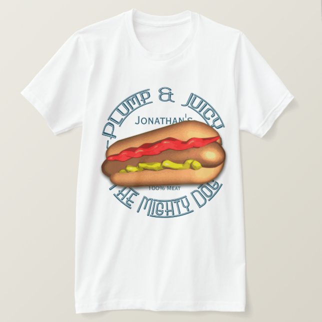 Camiseta Hotdog poderoso do cão (Frente do Design)