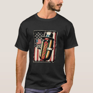 Camiseta Hotdog Sunglass American Flag USA 4 De Julho Fu