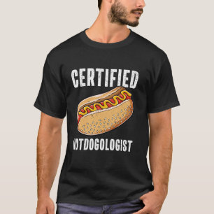 Camiseta Hotdogologista certificado Engraçado Enchido Sobre