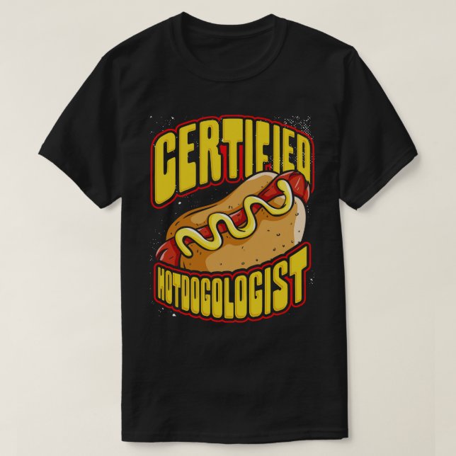 Camiseta Hotdogologista certificado Hot Dog Hotdog Sausado (Frente do Design)