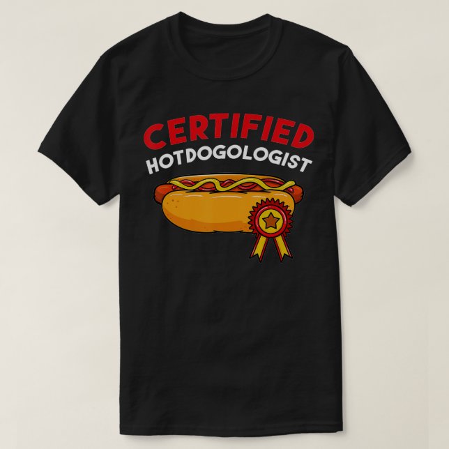 Camiseta Hotdogologista Certificado Hotdog Hotdog Sausado P (Frente do Design)