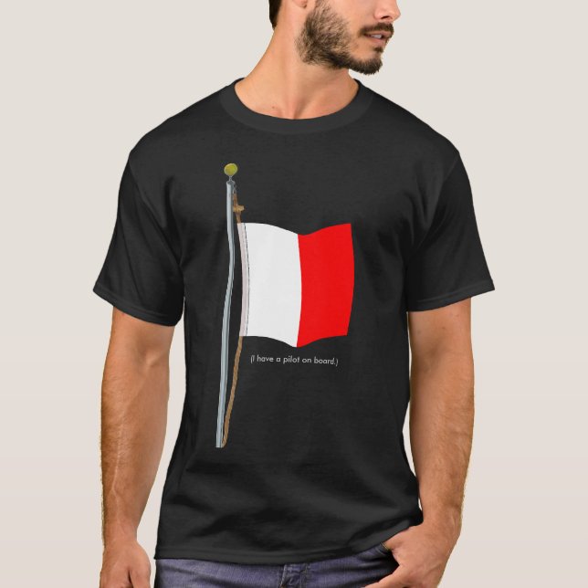 Camiseta Hotel eu tenho um piloto a bordo.  Bandeira de (Frente)