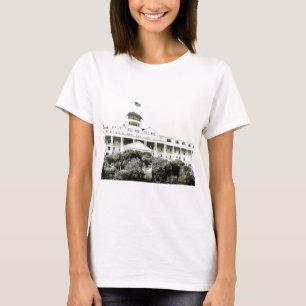 Camiseta Hotel grande, ilha de Mackinac, preto e branco