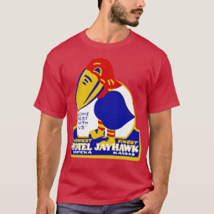Camiseta Hotel Jayhawk Topeka Kansas Viagens vintage Sticke
