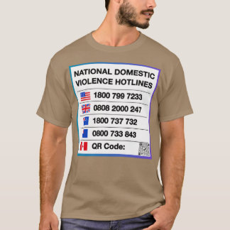 Camiseta Hotlines Nacionais de Violência Doméstica