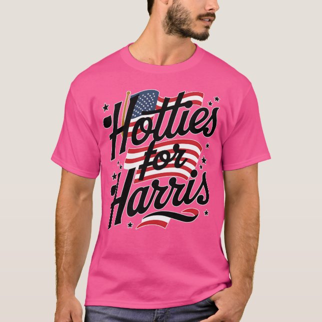 Camiseta Hotties Para Harris - Pelo Presidente 2024 (Frente)