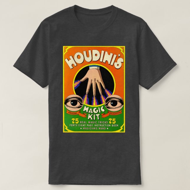 Camiseta Houdinis Magic Kit 70s Livro Retroativo (Frente do Design)