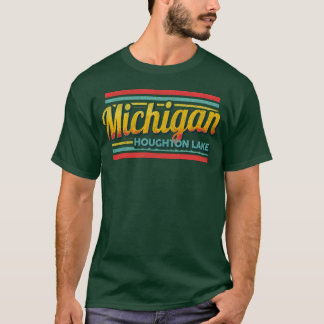 Camiseta Houghton Lake Michigan Lembrança Vintage 70S 80S R