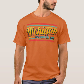 Camiseta Houghton Lake Michigan Lembrança Vintage 70S 80S R