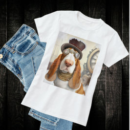 Camiseta Hound Basset Steampunk