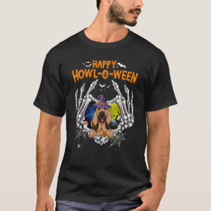 Camiseta Hound Sanguíneo Skeleton Heart Happy Howl O Ween C