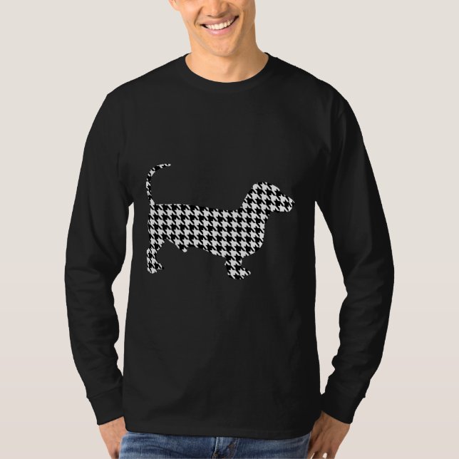 Camiseta Houndstooth Dachshund Dog (Frente)