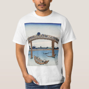 Camiseta Housai Monte Fuji visto de baixo da ponte masculin