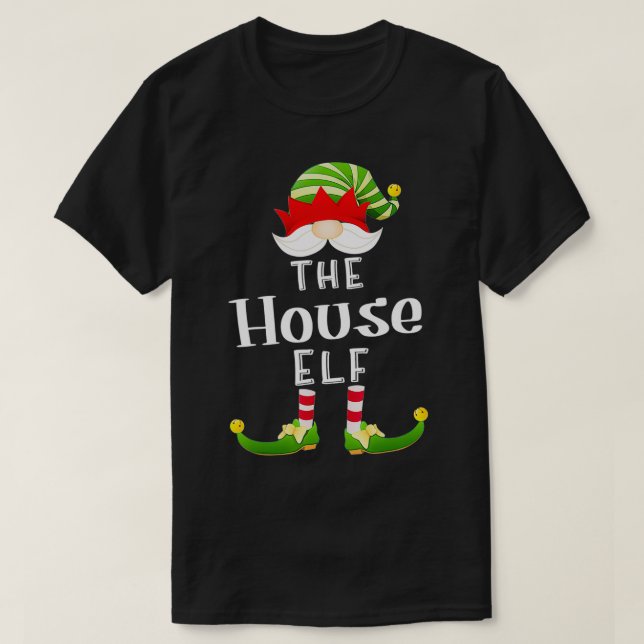 Camiseta House Elf Group Christmas Funny Pajama (Frente do Design)