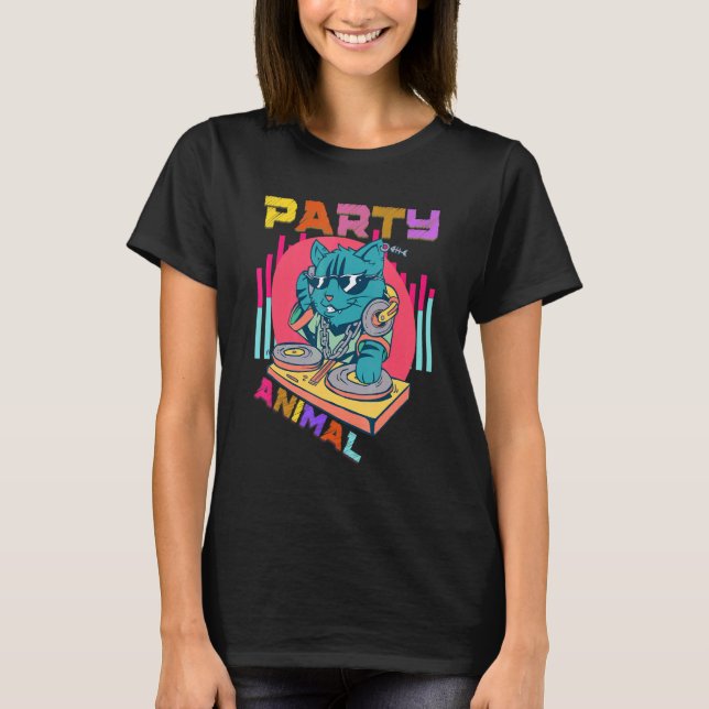 Camiseta House Music Rave Cat Party Animal Gatinho Dj Youth (Frente)
