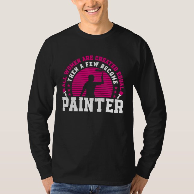 Camiseta House Painter Decorator Female Painter Girl Retro  (Frente)