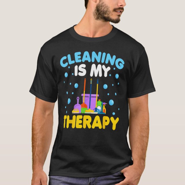 Camiseta Housekeeping Housekeeper Cleaning Is My Therapy (Frente)