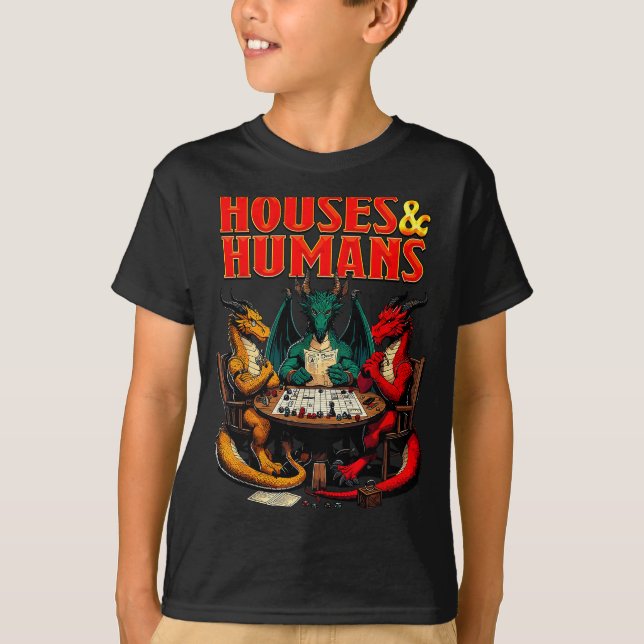 Camiseta Houses And Humans Funny Tabletop Rpg Dice Game Par (Frente)